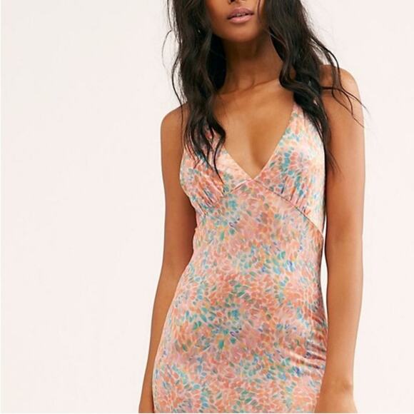 Free People Nowhere To Be Silky Retro XS Dress - Picture 3 of 12